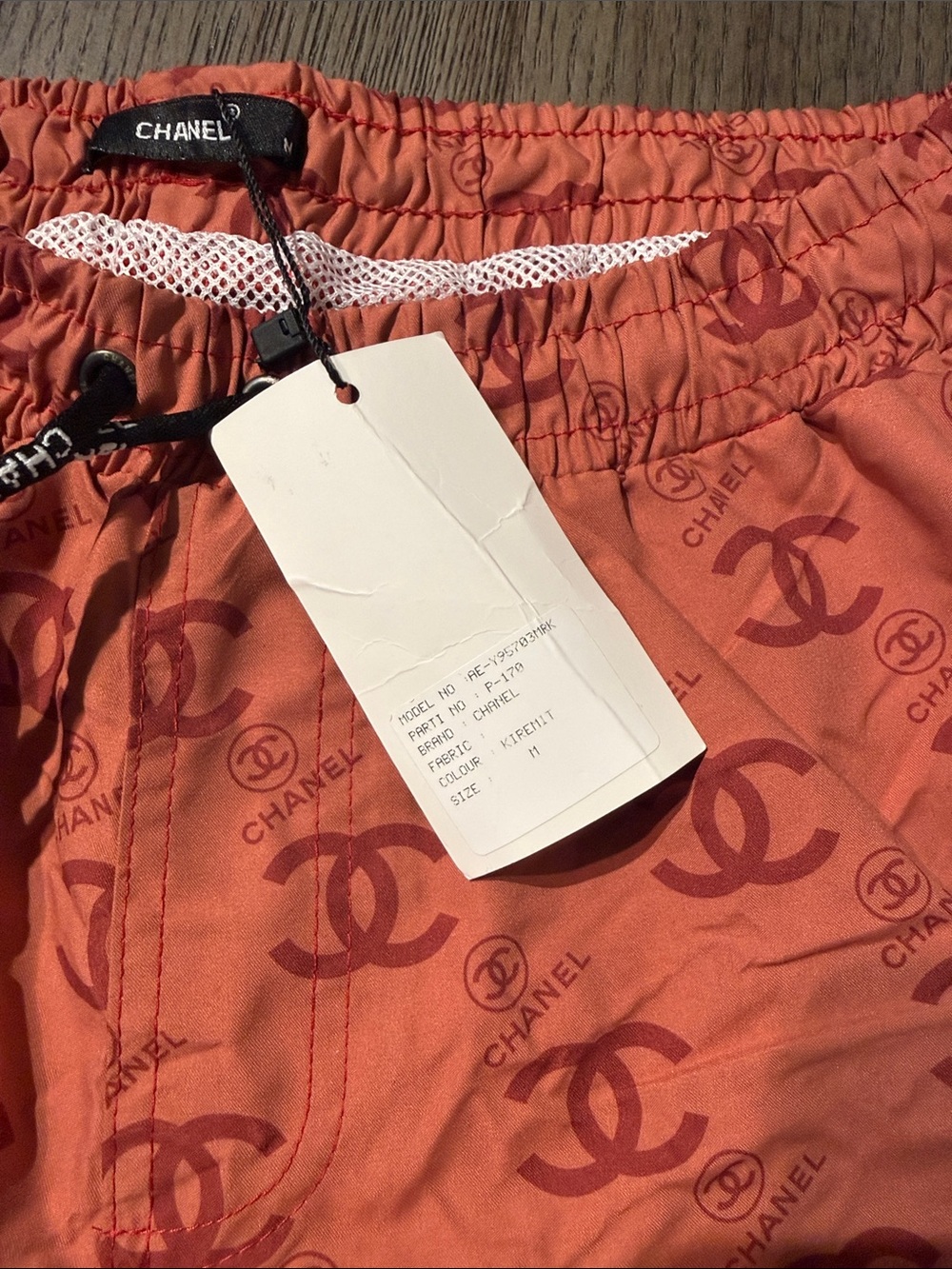 CHANEL Men’s Coral Logo Swim Trunks - Picture 4 of 5